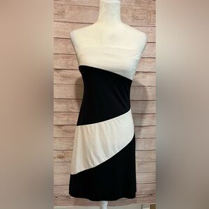 Black and white Express strapless dress size 6